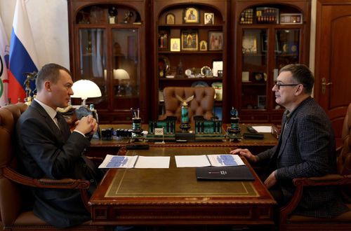 Михаил Дегтярев провел рабочую встречу с президентом Федерации фехтования России Ильгаром Мамедовым